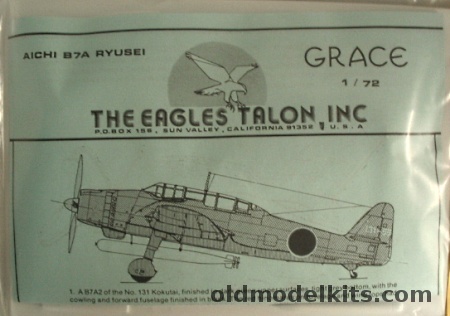 Eagles Talon 1/72 Aichi B7A Grace Ryusei, 112 plastic model kit